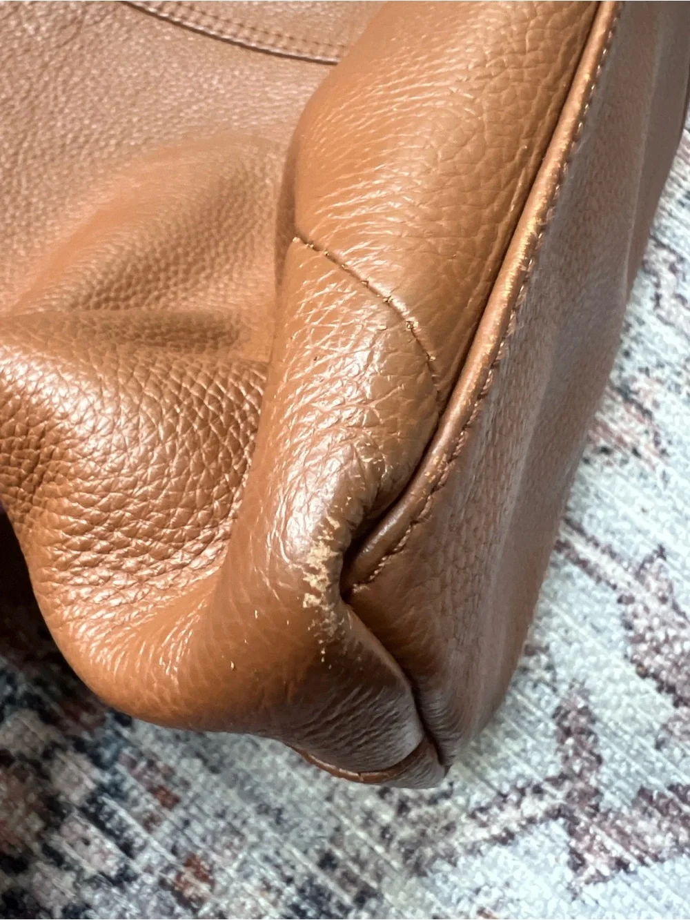 KOOBA Pebbled Leather Hobo Bag Luggage Brown Genuine Leather Purse